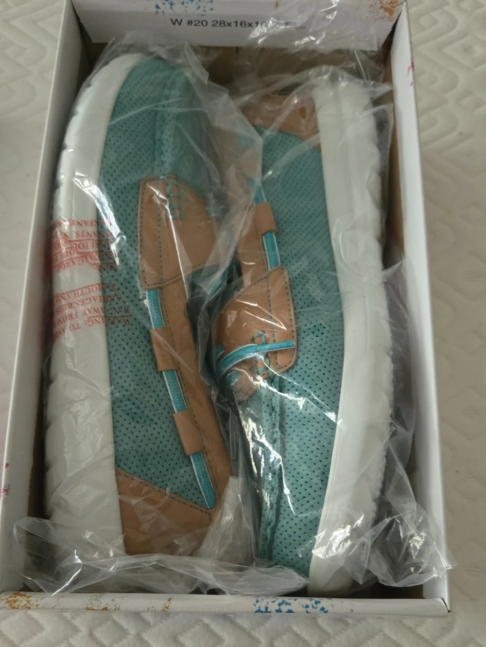 Clarks Jocolin Vista Teal Perforated Boat Shoes with Tan Trim - Picture 3 of 4